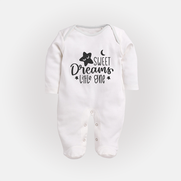 Sweet Dreams Little One Sleep Suit | Personalized Baby Sleep Suit for Sweet Slumbers - WHITE - New Born (Chest 7.5")
