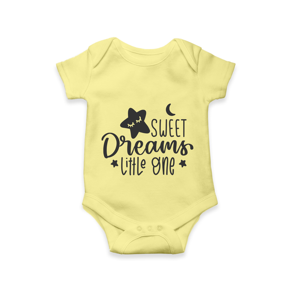 Sweet Dreams Little One Romper | Personalized Baby Romper for Sweet Slumbers - PASTEL YELLOW - New Born (Chest 14")