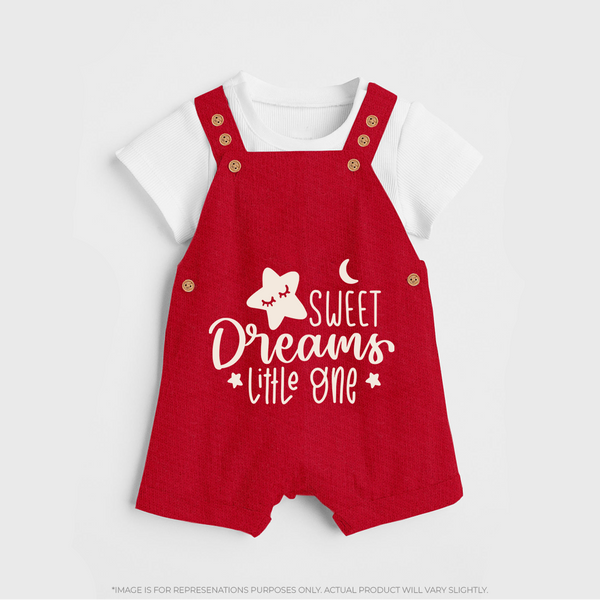 Sweet Dreams Little One Dungaree | Personalized Baby Dungaree for Sweet Slumbers - RED - 0 - 5 Months Old (Chest 18")