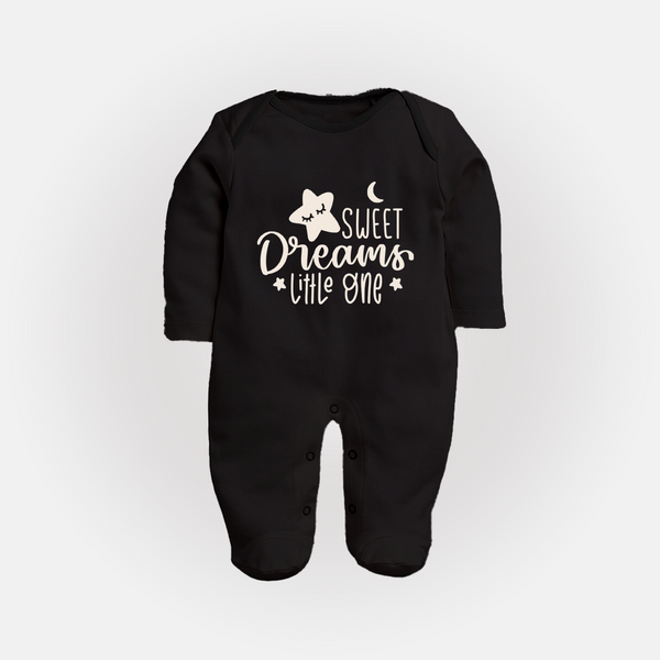 Sweet Dreams Little One Sleep Suit | Personalized Baby Sleep Suit for Sweet Slumbers - BLACK - New Born (Chest 7.5")