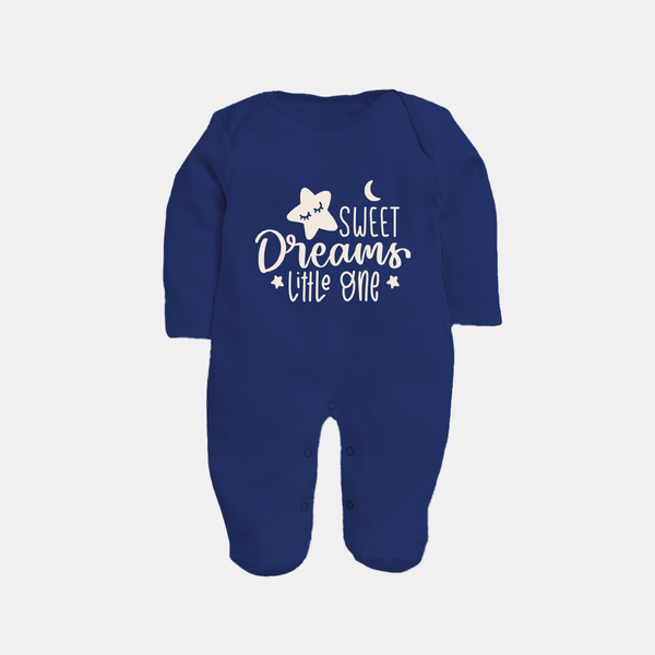 Sweet Dreams Little One Sleep Suit | Personalized Baby Sleep Suit for Sweet Slumbers - NAVY BLUE - New Born (Chest 7.5")