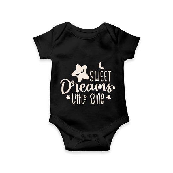 Sweet Dreams Little One Romper | Personalized Baby Romper for Sweet Slumbers - BLACK - New Born (Chest 14")