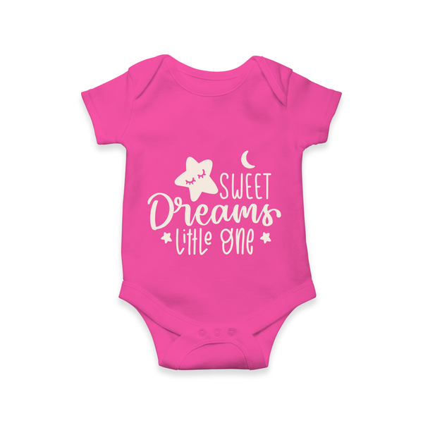 Sweet Dreams Little One Romper | Personalized Baby Romper for Sweet Slumbers - HOT PINK - New Born (Chest 14")