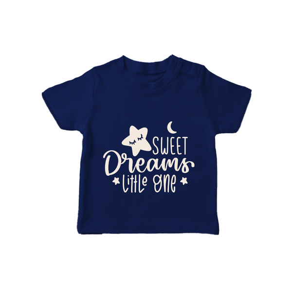 Sweet Dreams Little One TShirt | Personalized Baby TShirt for Sweet Slumbers - NAVY BLUE - 0-5 Months Old (Chest 17")