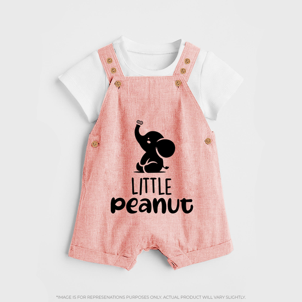 Little Peanut Dungaree | Custom Baby Dungaree for Your Little One - PEACH - 0 - 5 Months Old (Chest 18")