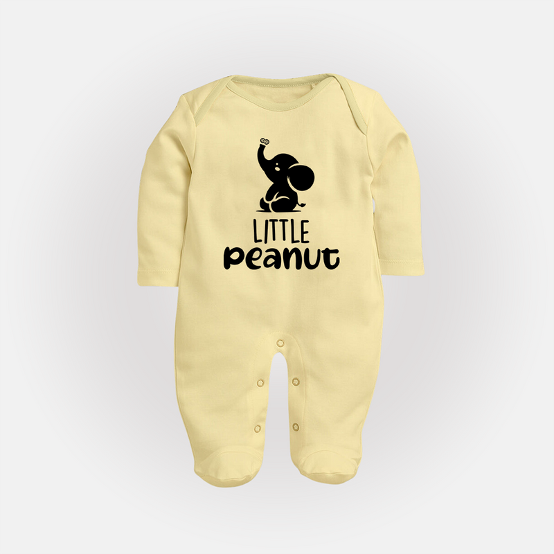 Little Peanut Sleep Suit | Custom Baby Sleep Suit for Your Little One - PASTEL YELLOW - New Born (Chest 7.5")