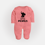 Little Peanut Sleep Suit | Custom Baby Sleep Suit for Your Little One - PEACH - New Born (Chest 7.5")