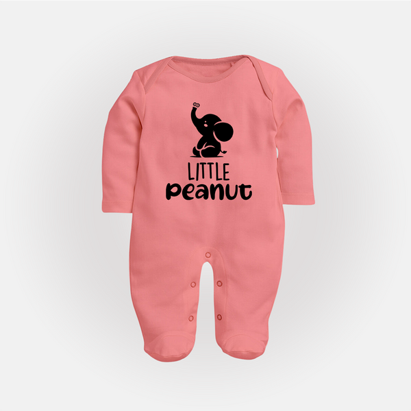 Little Peanut Sleep Suit | Custom Baby Sleep Suit for Your Little One - PEACH - New Born (Chest 7.5")