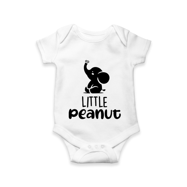 Little Peanut Romper | Custom Baby Romper for Your Little One - WHITE - New Born (Chest 14")
