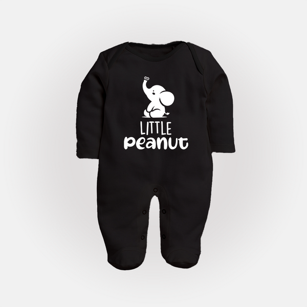 Little Peanut Sleep Suit | Custom Baby Sleep Suit for Your Little One - BLACK - New Born (Chest 7.5")