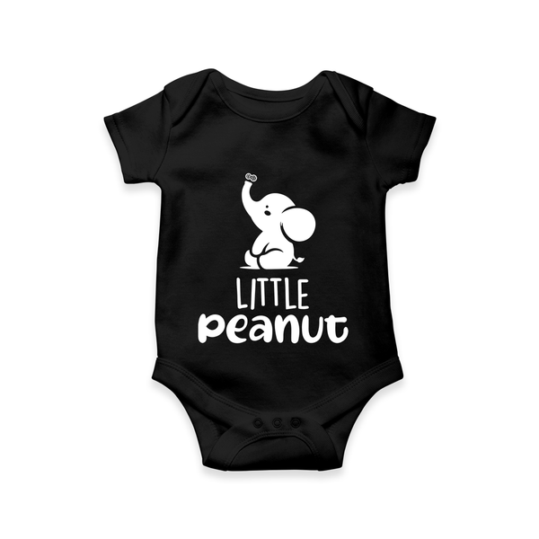 Little Peanut Romper | Custom Baby Romper for Your Little One - BLACK - New Born (Chest 14")