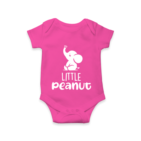 Little Peanut Romper | Custom Baby Romper for Your Little One - HOT PINK - New Born (Chest 14")