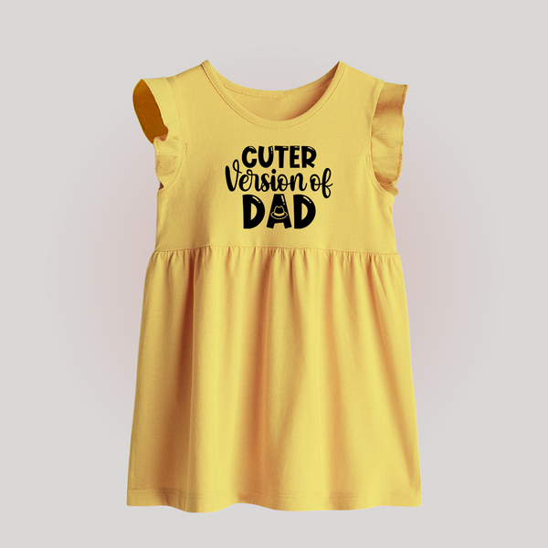 Cuter Version of Dad Baby Frock | Personalized BabyFrock for Daddy's Mini-Me - PASTEL YELLOW - 0 - 3 Months Old (Chest 17")