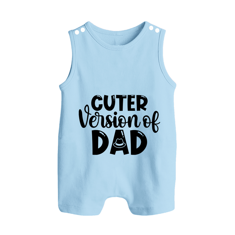 Cuter Version of Dad Romper Suit | Personalized Baby Romper Suit for Daddy's Mini-Me - BABY BLUE - 0 - 5 Months Old (Chest 18")
