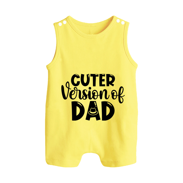 Cuter Version of Dad Romper Suit | Personalized Baby Romper Suit for Daddy's Mini-Me - PASTEL YELLOW - 0 - 5 Months Old (Chest 18")