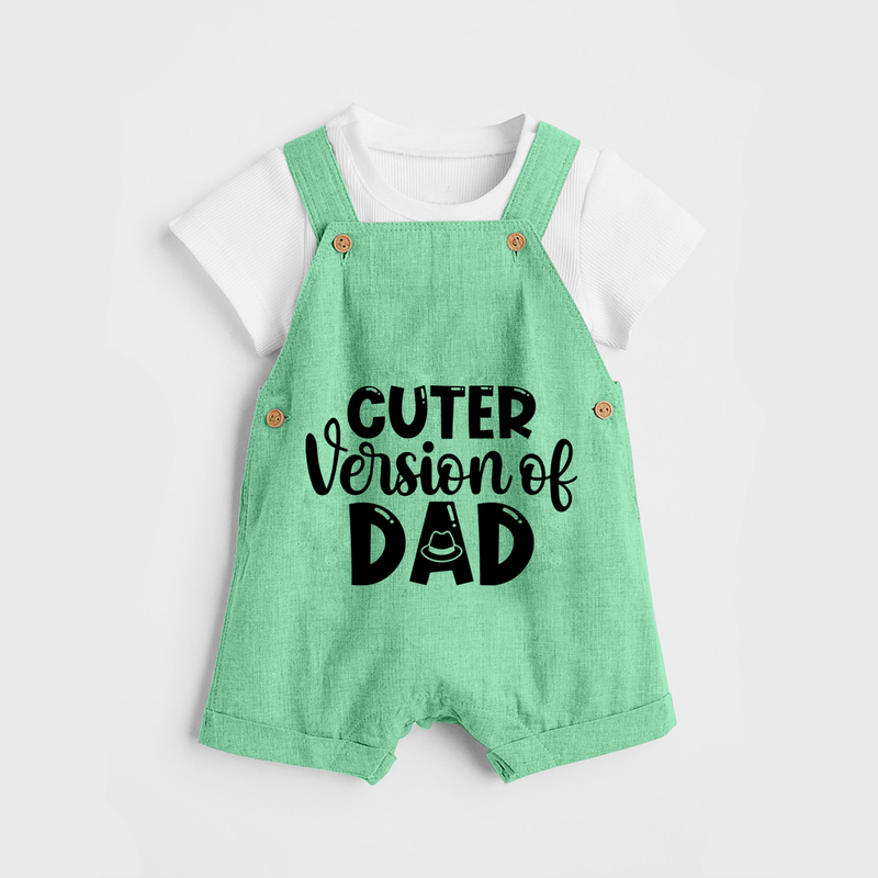 Cuter Version of Dad Dungaree | Personalized Baby Dungaree for Daddy's Mini-Me - GREEN - 0 - 5 Months Old (Chest 18")