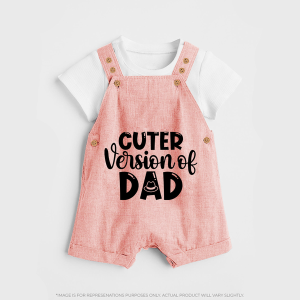 Cuter Version of Dad Dungaree | Personalized Baby Dungaree for Daddy's Mini-Me - PEACH - 0 - 5 Months Old (Chest 18")
