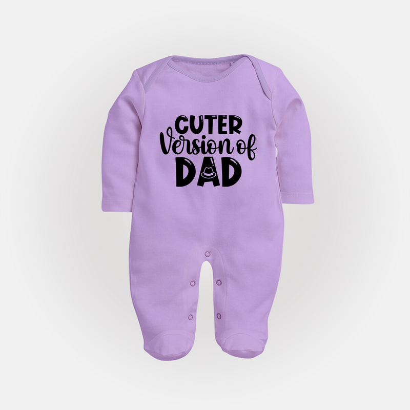 Cuter Version of Dad Sleep Suit | Personalized Baby Sleep Suit for Daddy's Mini-Me - LILAC - New Born (Chest 7.5")