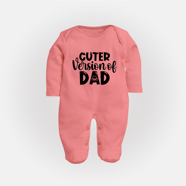 Cuter Version of Dad Sleep Suit | Personalized Baby Sleep Suit for Daddy's Mini-Me - PEACH - New Born (Chest 7.5")