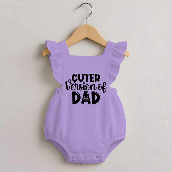 Cuter Version of Dad Romper Frock | Personalized Baby Romper Frock for Daddy's Mini-Me - LILAC - 0 - 3 Months Old (Chest 19")