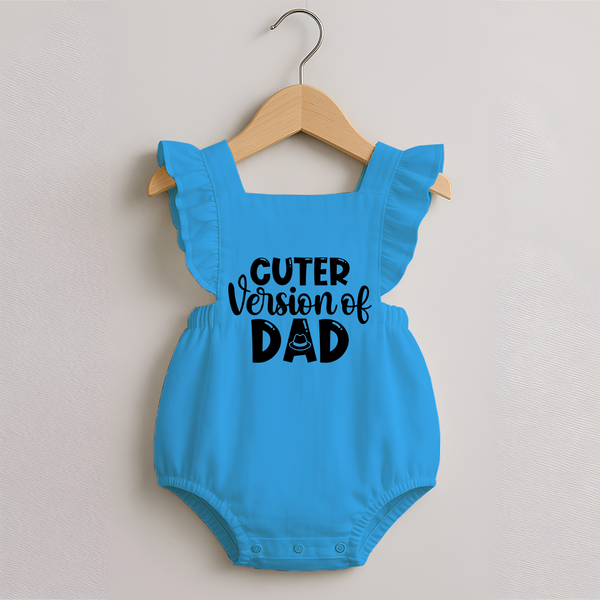 Cuter Version of Dad Romper Frock | Personalized Baby Romper Frock for Daddy's Mini-Me - SKY BLUE - 0 - 3 Months Old (Chest 19")