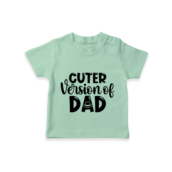 Cuter Version of Dad TShirt | Personalized Baby TShirt for Daddy's Mini-Me - MINT GREEN - 0-5 Months Old (Chest 17")