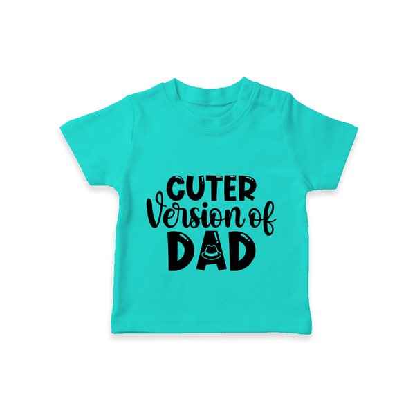 Cuter Version of Dad TShirt | Personalized Baby TShirt for Daddy's Mini-Me - TEAL - 0-5 Months Old (Chest 17")