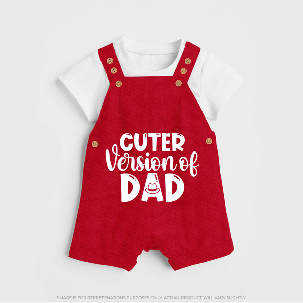 Cuter Version of Dad Dungaree | Personalized Baby Dungaree for Daddy's Mini-Me - RED - 0 - 5 Months Old (Chest 18")