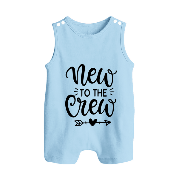 New to the Crew Romper Suit | Custom Baby Romper Suit for the New Member of the Family - BABY BLUE - 0 - 5 Months Old (Chest 18")