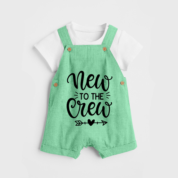 New to the Crew Dungaree | Custom Baby Dungaree for the New Member of the Family - GREEN - 0 - 5 Months Old (Chest 18")