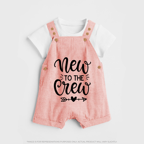 New to the Crew Dungaree | Custom Baby Dungaree for the New Member of the Family - PEACH - 0 - 5 Months Old (Chest 18")