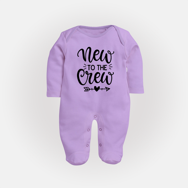 New to the Crew Sleep Suit | Custom Baby Sleep Suit for the New Member of the Family - LILAC - New Born (Chest 7.5")