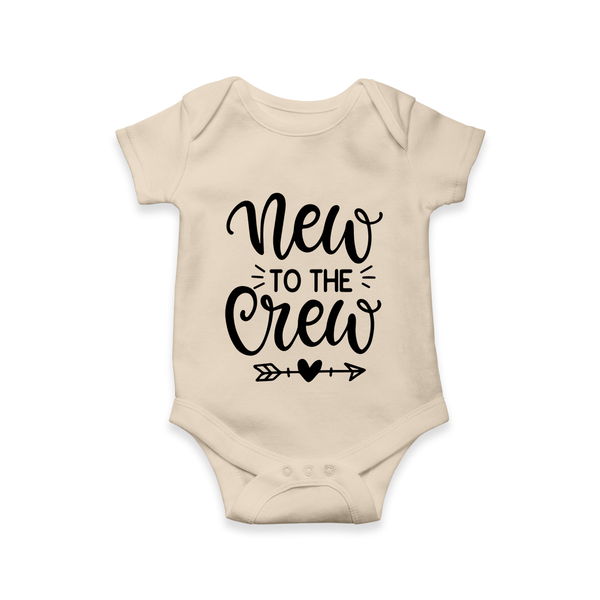 New to the Crew Romper | Custom Baby Romper for the New Member of the Family - IVORY - New Born (Chest 14")