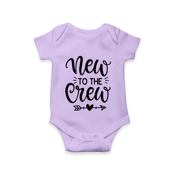 New to the Crew Romper | Custom Baby Romper for the New Member of the Family - LILAC - New Born (Chest 14")