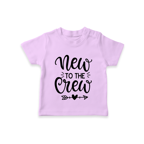 New to the Crew TShirt | Custom Baby TShirt for the New Member of the Family - LILAC - 0-5 Months Old (Chest 17")