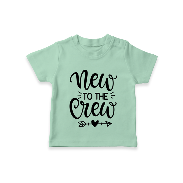New to the Crew TShirt | Custom Baby TShirt for the New Member of the Family - MINT GREEN - 0-5 Months Old (Chest 17")