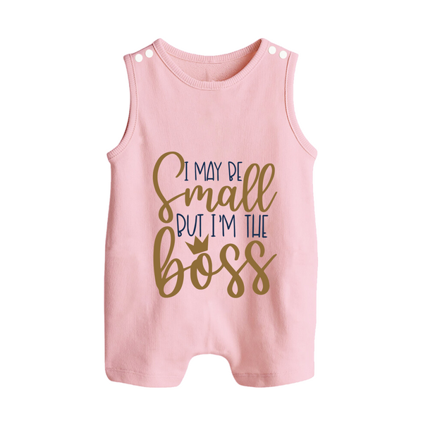 I May Be Small But I'm the Boss Romper Suit | Personalized Baby Romper Suit for Little Leaders - BABY PINK - 0 - 5 Months Old (Chest 18")
