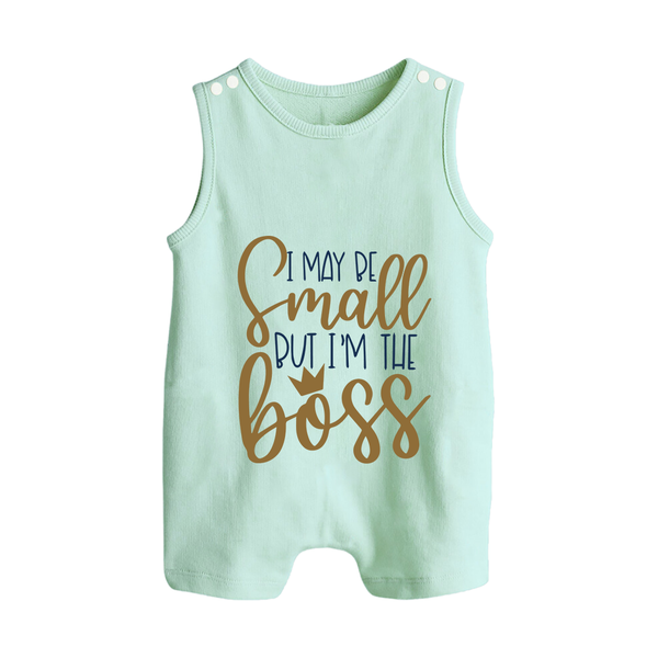 I May Be Small But I'm the Boss Romper Suit | Personalized Baby Romper Suit for Little Leaders - MINT GREEN - 0 - 5 Months Old (Chest 18")