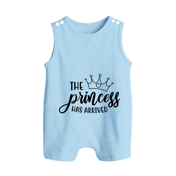 The Princess Has Arrived Romper Suit | Custom Baby Romper Suit for Your Little Princess - BABY BLUE - 0 - 5 Months Old (Chest 18")