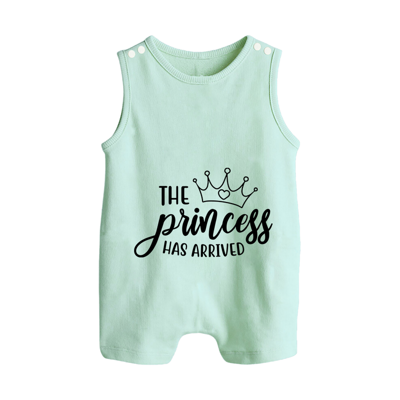 The Princess Has Arrived Romper Suit | Custom Baby Romper Suit for Your Little Princess - MINT GREEN - 0 - 5 Months Old (Chest 18")