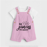 The Princess Has Arrived Dungaree | Custom Baby Dungaree for Your Little Princess - BABY PINK - 0 - 5 Months Old (Chest 18")