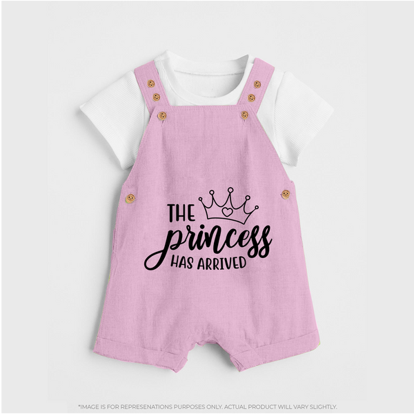 The Princess Has Arrived Dungaree | Custom Baby Dungaree for Your Little Princess - BABY PINK - 0 - 5 Months Old (Chest 18")