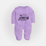The Princess Has Arrived Sleep Suit | Custom Baby Sleep Suit for Your Little Princess - LILAC - New Born (Chest 7.5")