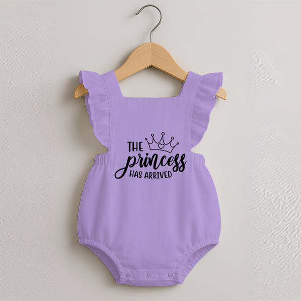 The Princess Has Arrived Romper Frock | Custom Baby Romper Frock for Your Little Princess - LILAC - 0 - 3 Months Old (Chest 19")