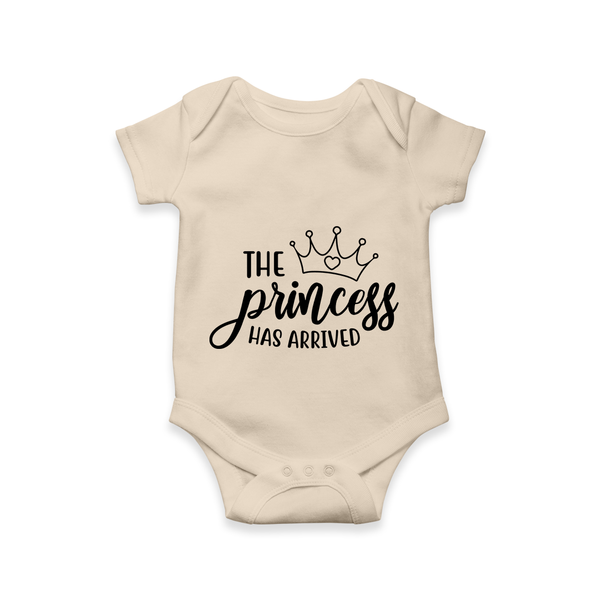 The Princess Has Arrived Romper | Custom Baby Romper for Your Little Princess - IVORY - New Born (Chest 14")