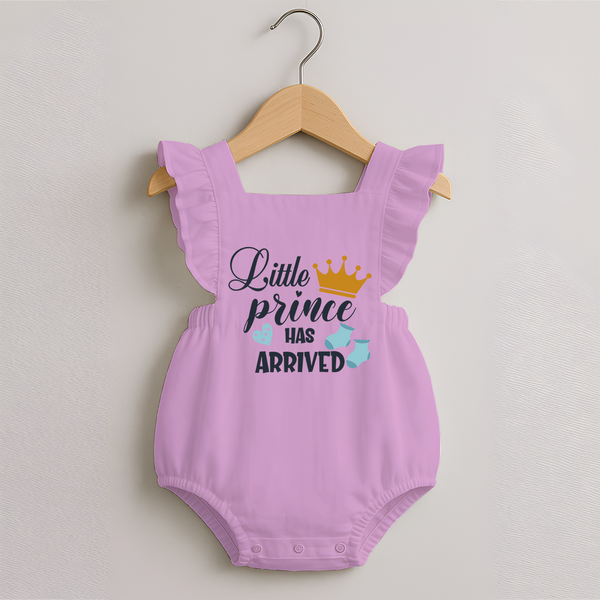 Little Prince Has Arrived Romper Frock | Personalized Baby Romper Frock for Your Little Prince - BABY PINK - 0 - 3 Months Old (Chest 19")