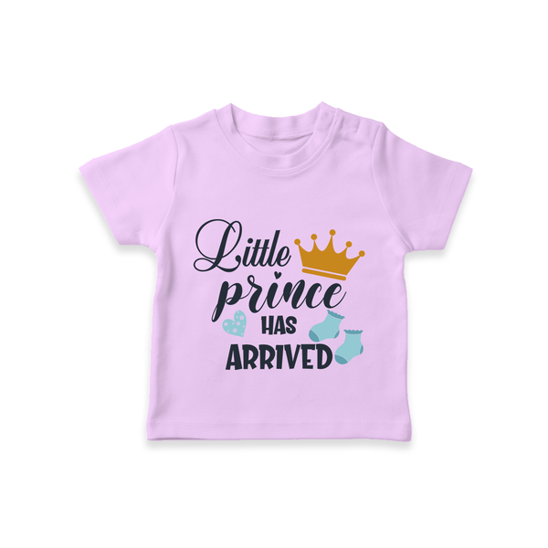 Little Prince Has Arrived TShirt | Personalized Baby TShirt for Your Little Prince - LILAC - 0-5 Months Old (Chest 17")
