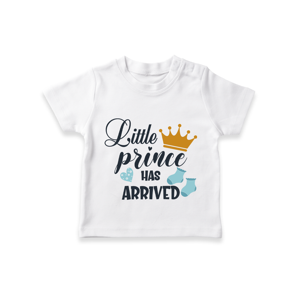 Little Prince Has Arrived TShirt | Personalized Baby TShirt for Your Little Prince - WHITE - 0-5 Months Old (Chest 17")