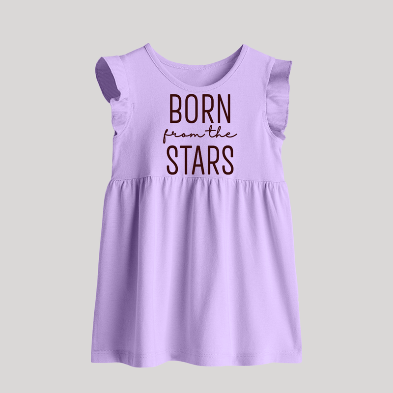Born From the Stars Baby Frock | Custom BabyFrock for Your Little Miracle - LILAC - 0 - 3 Months Old (Chest 17")