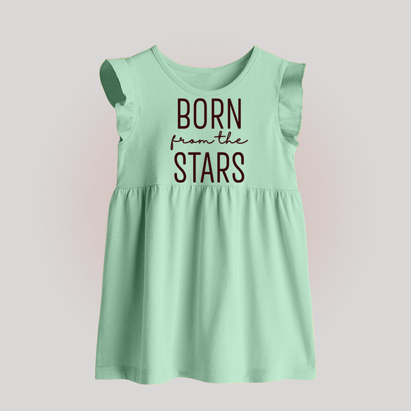 Born From the Stars Baby Frock | Custom BabyFrock for Your Little Miracle - MINT GREEN - 0 - 3 Months Old (Chest 17")